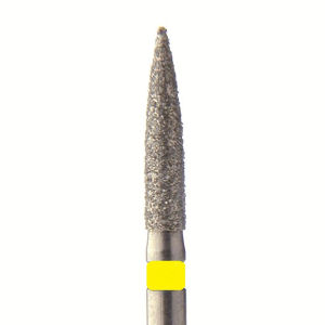 Стоматорг - Бор алмазный 862 014 FG, желтый, 5 шт. Форма: цилиндр с заостренным концом