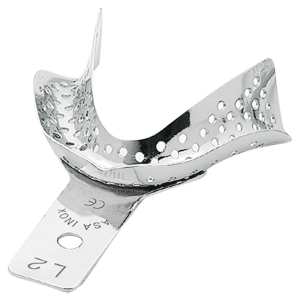 Стоматорг - Ложка слепочная нижняя малая (XS) с перфорацией без бортиков для беззубых челюстей
