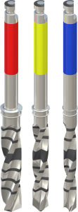Стоматорг - Набор длинных сверл, совместимых с ограничителями глубины, для имплантатов Ø 4,1 мм, Ø 2,2, 2,8, 3,5 мм, L 41 мм, применяемых только у одного пациента (арт. 040.444S), Stainless steel