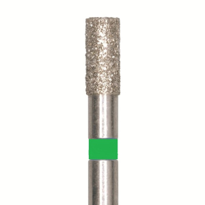 Стоматорг - Бор алмазный 836G 014 FG, зеленый, 5 шт. Форма: цилиндр с плоским концом