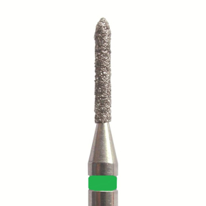 Стоматорг - Бор алмазный 868 012 FG, зеленый, 5 шт. Форма: цилиндр с усеченным концом
