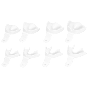 Стоматорг - Ложка слепочная детская Orthobaby, набор 8 штук, поликарбонтаные без перфорации без бортиков автоклавируемые