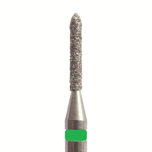 Стоматорг - Бор алмазный 868 010 FG, зеленый, 5 шт. Форма: цилиндр с усеченным концом
