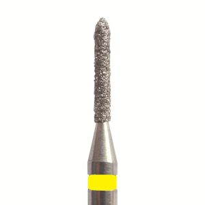 Стоматорг - Бор алмазный 868 014 FG, желтый, 5 шт. Форма: цилиндр с усеченным концом