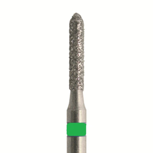 Стоматорг - Бор алмазный 867 012 FG, зеленый, 5 шт. Форма: цилиндр с усеченным концом