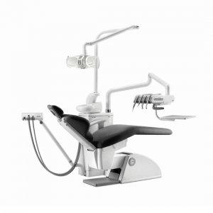 Linea esse plus - стоматологическая установка с верхней подачей на 4 инструмента со скайлером, цвет 001 черный - OMS