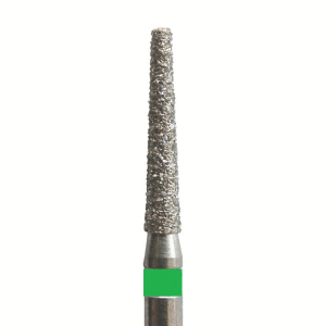 Стоматорг - Бор алмазный 847R 016 FG, зеленый, 5 шт. Форма: конус с закругленным концом
