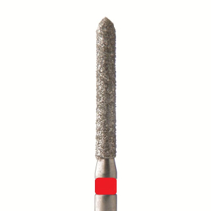 Стоматорг - Бор алмазный 869 016 FG, красный, 5 шт. Форма: цилиндр с усеченным концом