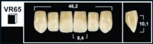 Стоматорг - Зубы Yeti A2 VR65 фронтальная группа, верхние (Tribos) 6 шт.