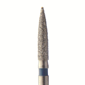 Стоматорг - Бор алмазный 862 014 FG, синий, 5 шт. Форма: цилиндр с заостренным концом