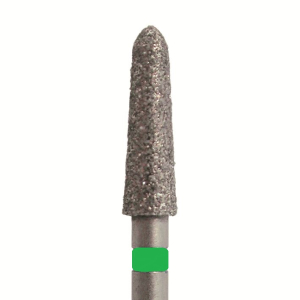 Стоматорг - Бор алмазный 878 021 FG, зеленый, 5 шт. Форма: пуля