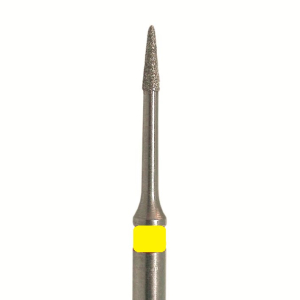 Стоматорг - Бор алмазный SL890LEF.FG.008, желтый, 25 шт. Форма: конус с заостренным концом