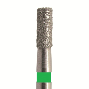 Стоматорг - Бор алмазный 835 010 FG, зеленый, 5 шт. Форма: цилиндр с плоским концом