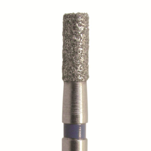 Стоматорг - Бор алмазный 835 012 RA, синий, 5 шт. Форма: цилиндр с плоским концом