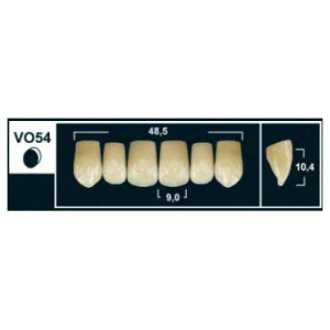 Стоматорг - Зубы Yeti A1 VO54 фронтальный верх (Tribos) 6 шт.