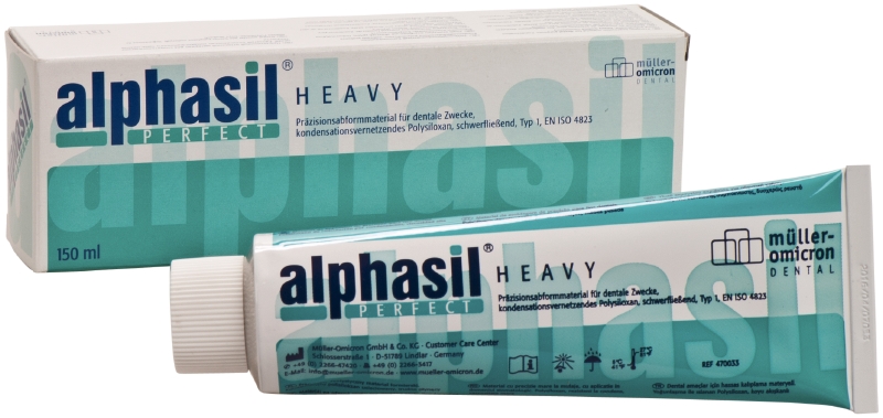 Слепочная масса С-силиконовая Alphasil heavy - для монофазных слепков (150 мл)