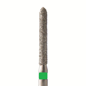 Стоматорг - Бор алмазный 869 012 FG, зеленый, 5 шт. Форма: цилиндр с усеченным концом