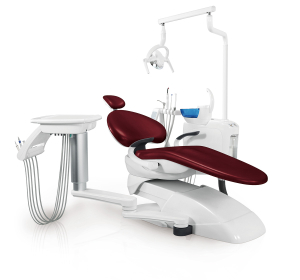 Установка стоматологическая BZ636 plus с боковой нижней подачей цвет Р09 бордовый - Fengdan