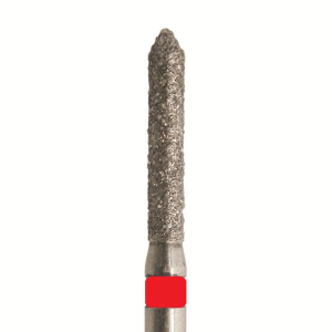 Стоматорг - Бор алмазный 885F 012 FG, красный, 5 шт. Форма: цилиндр с заостренным концом