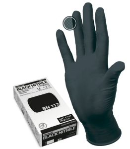 Перчатки Nitrile (Manual) черные XL (8-9), 50 пар