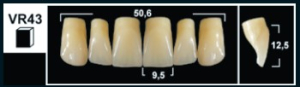 Стоматорг - Зубы Yeti D4 VR43 фронтальный верх (Tribos) 6 шт.