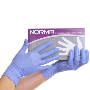 Перчатки нитриловые NORMA неопудренные,текстурированные, размер M (7-8), сиреневые, 50 пар