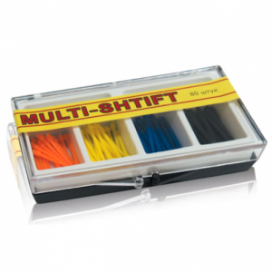 Стоматорг - Штифты беззольные MULTI-SHTIFT комплект по 20 шт, 4 размера (оранжевые, желтые, синие, черные,) уп/80 шт.
