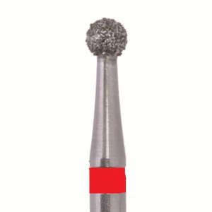 Стоматорг - Бор алмазный 801 025 FG, красный, 5 шт. Форма: шар